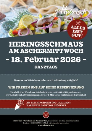 Heringsschmaus im s'Hutwisch, &copy; Wirtshaus s'Hutwisch